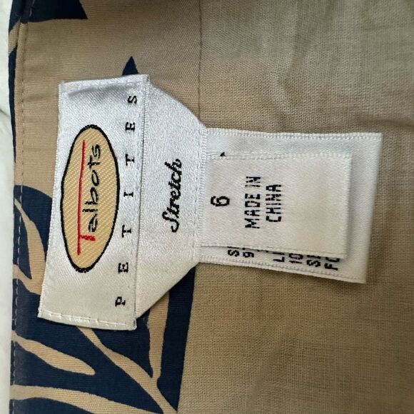 Talbots tropical print sequined skirt cotton stretch size 6 - Picture 3 of 7